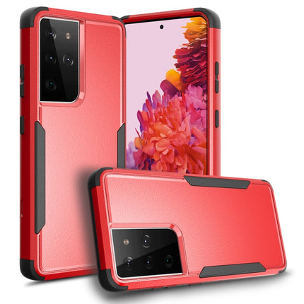 For Samsung Galaxy S21 Ultra 5G TPU + PC Shockproof Protective Case(Red + Black)-garmade.com