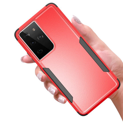 For Samsung Galaxy S21 Ultra 5G TPU + PC Shockproof Protective Case(Red + Black)-garmade.com