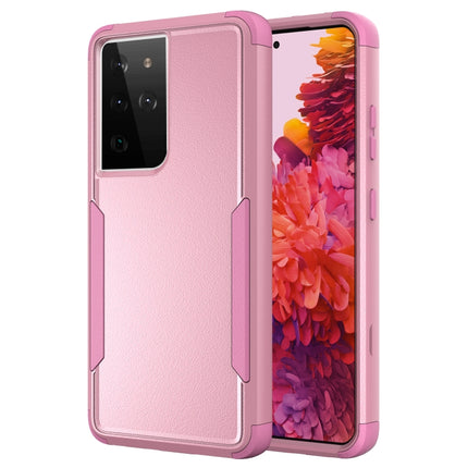 For Samsung Galaxy S21 Ultra 5G TPU + PC Shockproof Protective Case(Pink)-garmade.com