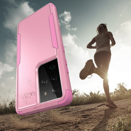 For Samsung Galaxy S21 Ultra 5G TPU + PC Shockproof Protective Case(Pink)-garmade.com