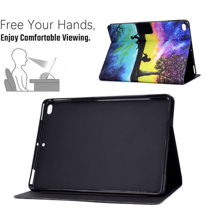 Electric Pressed TPU Colored Drawing Horizontal Flip Leather Case with Holder & Pen Slot For iPad 5 / 6 / 8 / 9(Starry Sky Reflection)-garmade.com