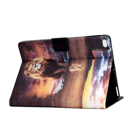 Electric Pressed TPU Colored Drawing Horizontal Flip Leather Case with Holder & Pen Slot For iPad 5 / 6 / 8 / 9(Leopard and Lion)-garmade.com