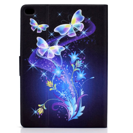 Electric Pressed TPU Colored Drawing Horizontal Flip Leather Case with Holder & Pen Slot For iPad 5 / 6 / 8 / 9(Butterflies Flower)-garmade.com