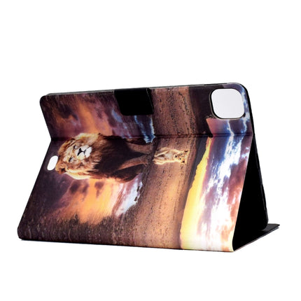 Electric Pressed TPU Colored Drawing Horizontal Flip Leather Case with Holder & Pen Slot For iPad Pro 11 (2018) / (2020) & iPad Air (2020)(Leopard and Lion)-garmade.com