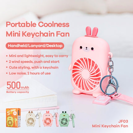 REMAX JF03B Portable Mini Keychain Electric Fan(Beige)-garmade.com