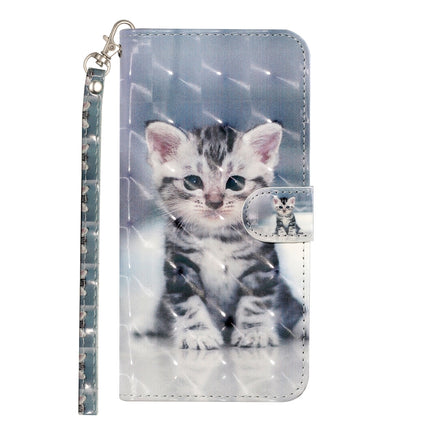 For Samsung Galaxy S21 5G 3D Pattern Horizontal Flip Leather Case with Holder & Card Slots & Wallet & Lanyard(Kitten)-garmade.com