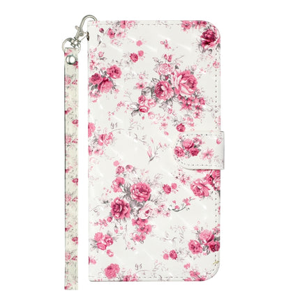 For Samsung Galaxy S21 5G 3D Pattern Horizontal Flip Leather Case with Holder & Card Slots & Wallet & Lanyard(Rose Flower)-garmade.com