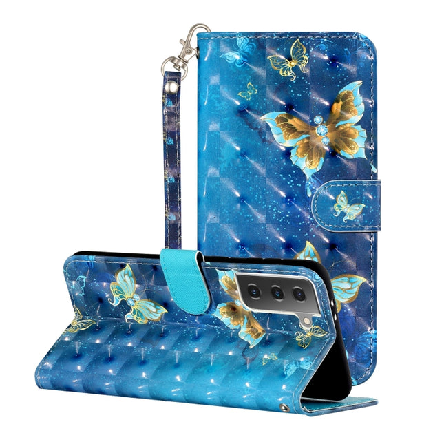 For Samsung Galaxy S21+ 5G 3D Pattern Horizontal Flip Leather Case with Holder & Card Slots & Wallet & Lanyard(Rankine Butterfly)-garmade.com