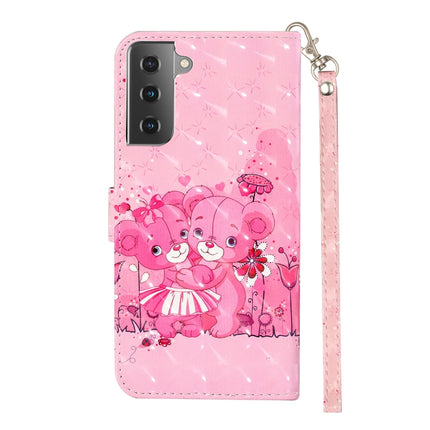 For Samsung Galaxy S21+ 5G 3D Pattern Horizontal Flip Leather Case with Holder & Card Slots & Wallet & Lanyard(Little Bear)-garmade.com