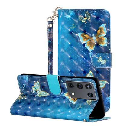 For Samsung Galaxy S21 Ultra 5G 3D Pattern Horizontal Flip Leather Case with Holder & Card Slots & Wallet & Lanyard(Rankine Butterfly)-garmade.com