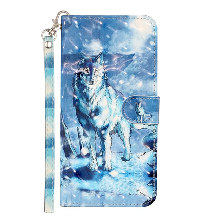 For Samsung Galaxy S21 Ultra 5G 3D Pattern Horizontal Flip Leather Case with Holder & Card Slots & Wallet & Lanyard(Snow Wolf)-garmade.com