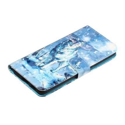 For Samsung Galaxy S21 Ultra 5G 3D Pattern Horizontal Flip Leather Case with Holder & Card Slots & Wallet & Lanyard(Snow Wolf)-garmade.com