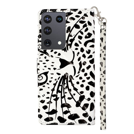 For Samsung Galaxy S21 Ultra 5G 3D Pattern Horizontal Flip Leather Case with Holder & Card Slots & Wallet & Lanyard(Leopard Head)-garmade.com