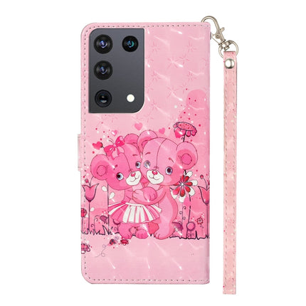 For Samsung Galaxy S21 Ultra 5G 3D Pattern Horizontal Flip Leather Case with Holder & Card Slots & Wallet & Lanyard(Little Bear)-garmade.com