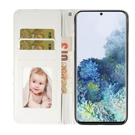 For Samsung Galaxy S21+ 5G Oil Embossed Coloured Drawing Pattern Horizontal Flip PU Leather Case with Holder & Card Slots & Wallet & Lanyard(Purple Flower Butterfly)-garmade.com