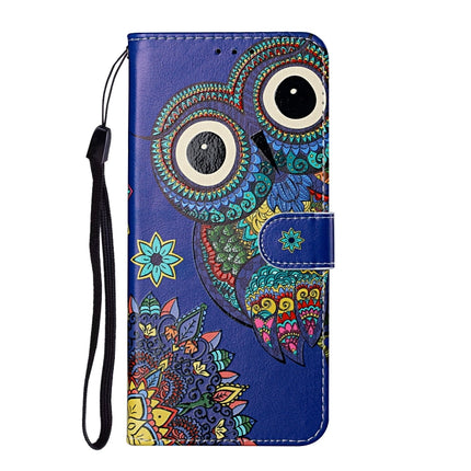 For Samsung Galaxy S21 Ultra 5G Oil Embossed Coloured Drawing Pattern Horizontal Flip PU Leather Case with Holder & Card Slots & Wallet & Lanyard(Blue Owl)-garmade.com