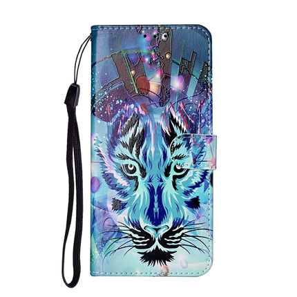 For Samsung Galaxy S21 Ultra 5G Oil Embossed Coloured Drawing Pattern Horizontal Flip PU Leather Case with Holder & Card Slots & Wallet & Lanyard(Tiger)-garmade.com