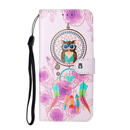 For Samsung Galaxy S21 Ultra 5G Oil Embossed Coloured Drawing Pattern Horizontal Flip PU Leather Case with Holder & Card Slots & Wallet & Lanyard(Owl Wind Chimes)-garmade.com