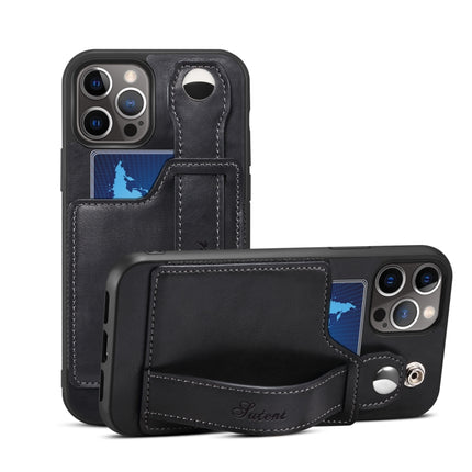 TPU + PU Leather Shockproof Protective Case with Card Slots and Hand Strap For Apple iPhone 12 mini(Black)-garmade.com