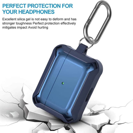 Wireless Earphones Shockproof Bumblebee Armor Silicone Protective Case For AirPods Pro(Blue)-garmade.com