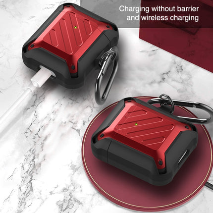 Wireless Earphones Shockproof Bumblebee Twill Silicone Protective Case For AirPods 1/2(Red Black)-garmade.com