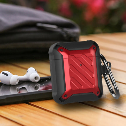 Wireless Earphones Shockproof Bumblebee Twill Silicone Protective Case For AirPods 1/2(Red Black)-garmade.com