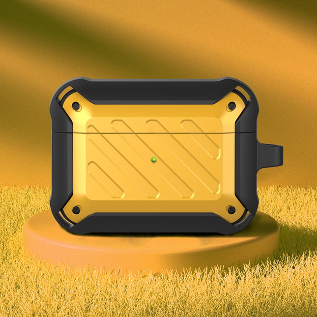 Wireless Earphones Shockproof Bumblebee Twill Silicone Protective Case For AirPods Pro(Black Yellow)-garmade.com