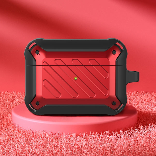 Wireless Earphones Shockproof Bumblebee Twill Silicone Protective Case For AirPods Pro(Black Red)-garmade.com