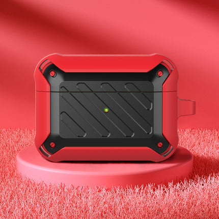 Wireless Earphones Shockproof Bumblebee Twill Silicone Protective Case For AirPods Pro(Red Black)-garmade.com