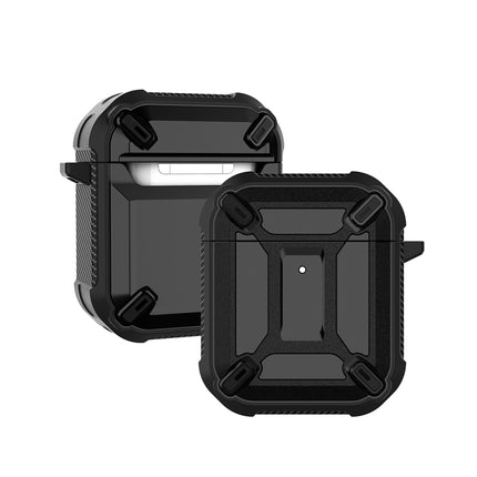 Wireless Earphones Shockproof King Kong Armor Silicone Protective Case For AirPods 1/2(Black)-garmade.com