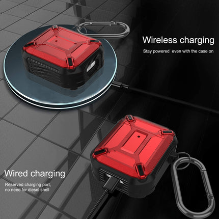 Wireless Earphones Shockproof King Kong Armor Silicone Protective Case For AirPods 1/2(Red)-garmade.com