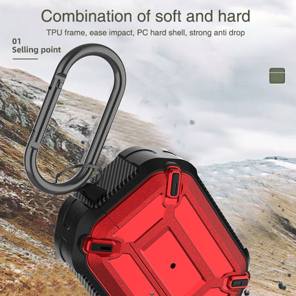 Wireless Earphones Shockproof King Kong Armor Silicone Protective Case For AirPods Pro(Red)-garmade.com