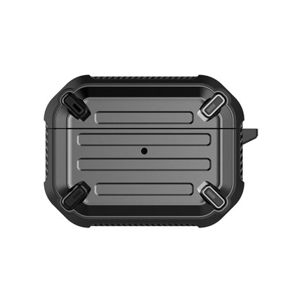 Wireless Earphones Shockproof Sharp Sword Armor Silicone Protective Case For AirPods Pro(Black)-garmade.com