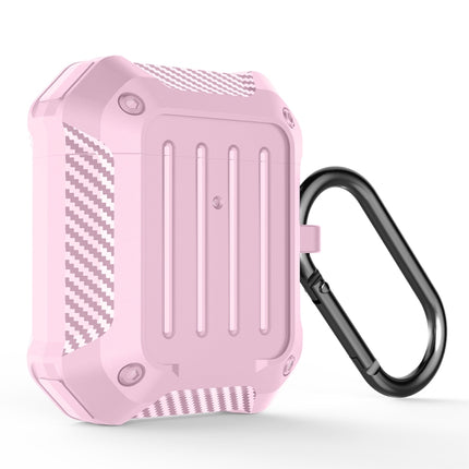 Wireless Earphones Shockproof Carbon Fiber Luggage TPU Protective Case For AirPods 1/2(Pink)-garmade.com