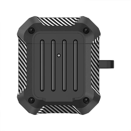 Wireless Earphones Shockproof Carbon Fiber Luggage TPU Protective Case For AirPods 1/2(Black)-garmade.com
