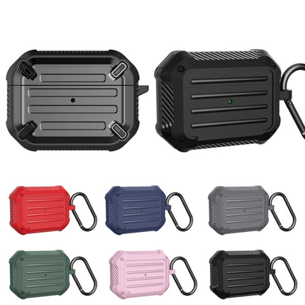 Wireless Earphones Shockproof Carbon Fiber Luggage TPU Protective Case For AirPods Pro(Black)-garmade.com