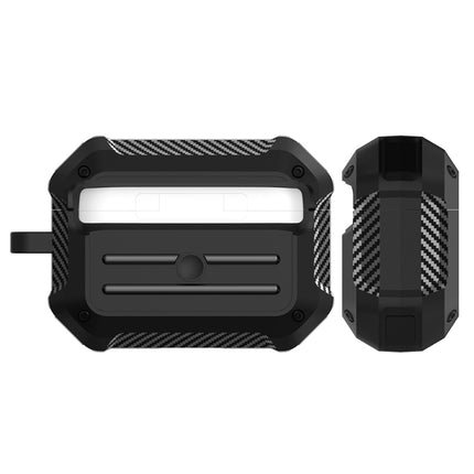 Wireless Earphones Shockproof Carbon Fiber Luggage TPU Protective Case For AirPods Pro(Red)-garmade.com