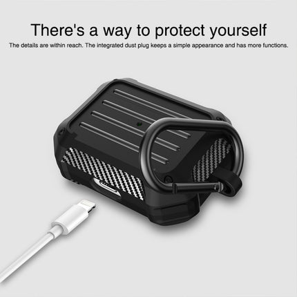 Wireless Earphones Shockproof Carbon Fiber Luggage TPU Protective Case For AirPods Pro(Red)-garmade.com