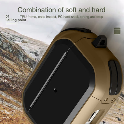 Wireless Earphones Shockproof Thunder Mecha TPU Protective Case For AirPods Pro(Brown)-garmade.com