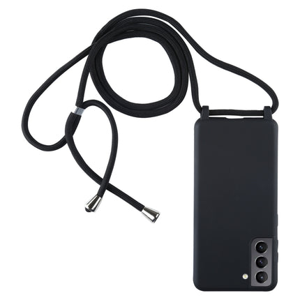 For Samsung Galaxy S21+ 5G Candy Colors TPU Protective Case with Lanyard(Black)-garmade.com