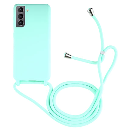 For Samsung Galaxy S21+ 5G Candy Colors TPU Protective Case with Lanyard(Mint Green)-garmade.com