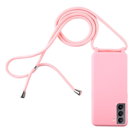For Samsung Galaxy S21+ 5G Candy Colors TPU Protective Case with Lanyard(Pink)-garmade.com