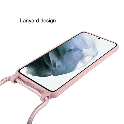 For Samsung Galaxy S21 Ultra 5G Candy Colors TPU Protective Case with Lanyard(Pink)-garmade.com