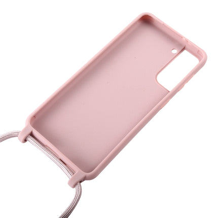 For Samsung Galaxy S21 Ultra 5G Candy Colors TPU Protective Case with Lanyard(Pink)-garmade.com