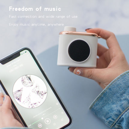 CM-2 3W Camera Shape Mini Single Speaker Bluetooth Speaker with Lanyard(White)-garmade.com