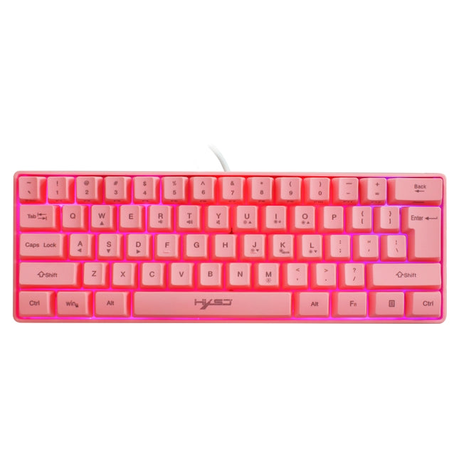 HXSJ V700 61 Keys RGB Lighting Gaming Wired Keyboard (Pink)-garmade.com