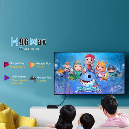 H96 Max 8K Smart TV BOX Android 11.0 Media Player wtih Remote Control, Quad Core RK3566, RAM: 4GB, ROM: 32GB, Dual Frequency 2.4GHz WiFi / 5G, Plug Type:EU Plug-garmade.com