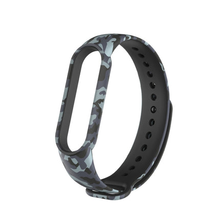 For Xiaomi Mi Band 6 (CA8856) Colored Drawing Silicone Replacement Strap Watchband(Camouflage Grey)-garmade.com