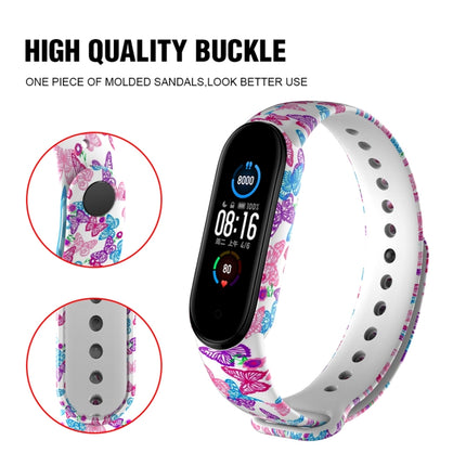 For Xiaomi Mi Band 6 (CA8856) Colored Drawing Silicone Replacement Strap Watchband(Peacock)-garmade.com