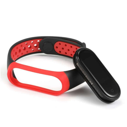 For Xiaomi Mi Band 6 (CA8856) Breathable Silicone Replacement Strap Watchband with Holes(Blue+White)-garmade.com